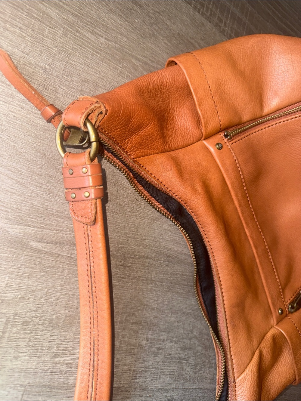 The Sak Collective Keira Leather Hobo Bag - Butter Brown / Caramel - Picture 12 of 14